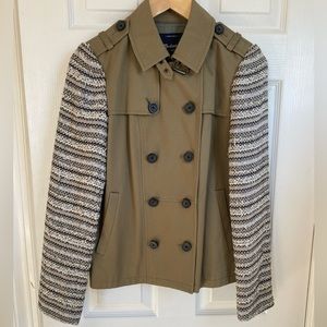 Madewell trench jacket with cross weave sleeves like new condition size S